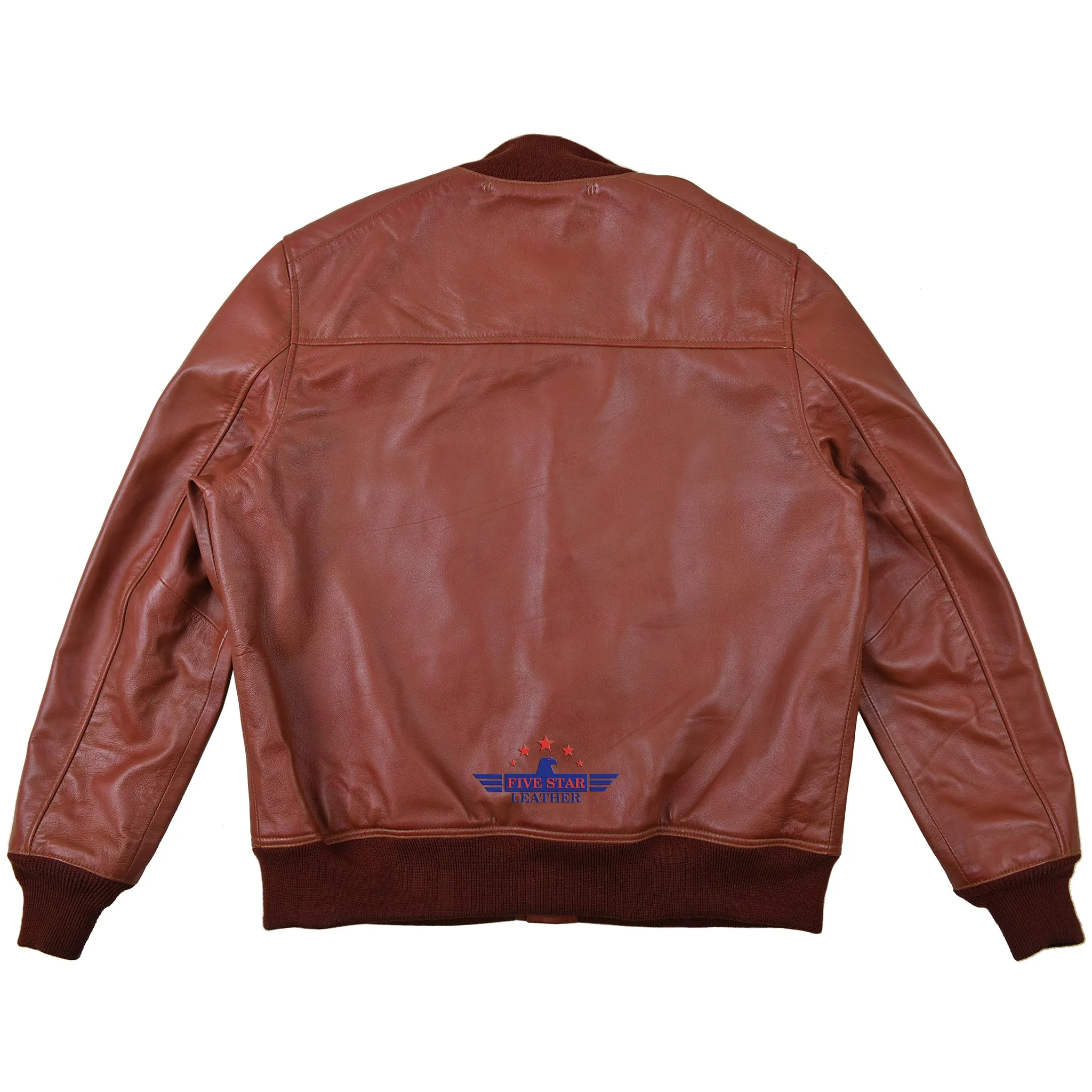 Men Russet Brown Capeskin Leather Air Force A-1 Jacket Pilot Flying Aviator sold by Five Star Leather product image thumbnail 2