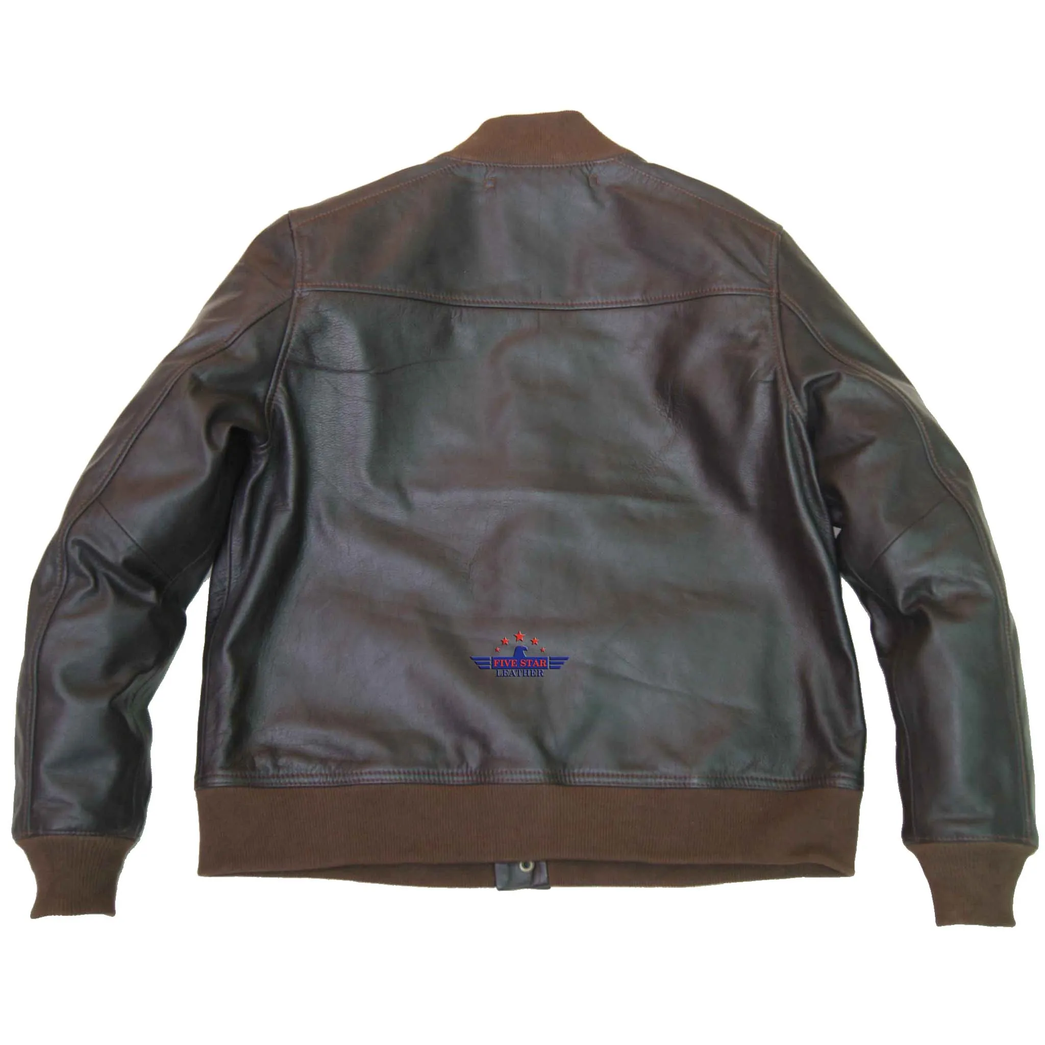 Men Real Goatskin Leather Seal Brown Air Force Repro A-1 Field Jacket Pilot Flying Aviator sold by Five Star Leather product image thumbnail 2