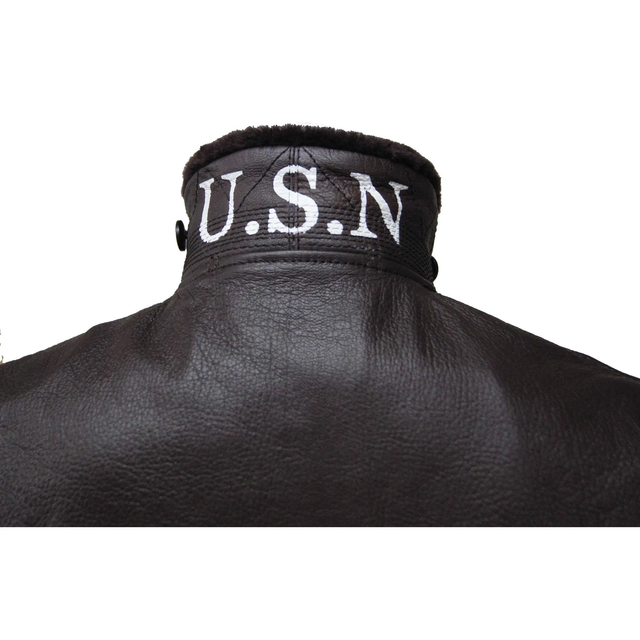 Flight G1 55J14 Bomber Naval Flying Men Jacket USN Seal Brown Goatskin Leather sold by Five Star Leather product image thumbnail 3