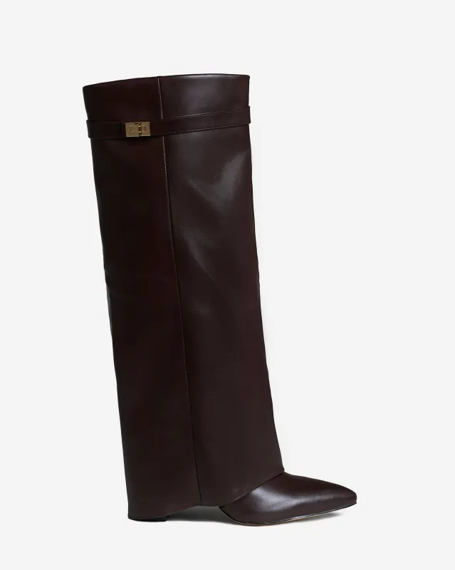 Lavista Leather knee high boots - Brown sold by Eyisa