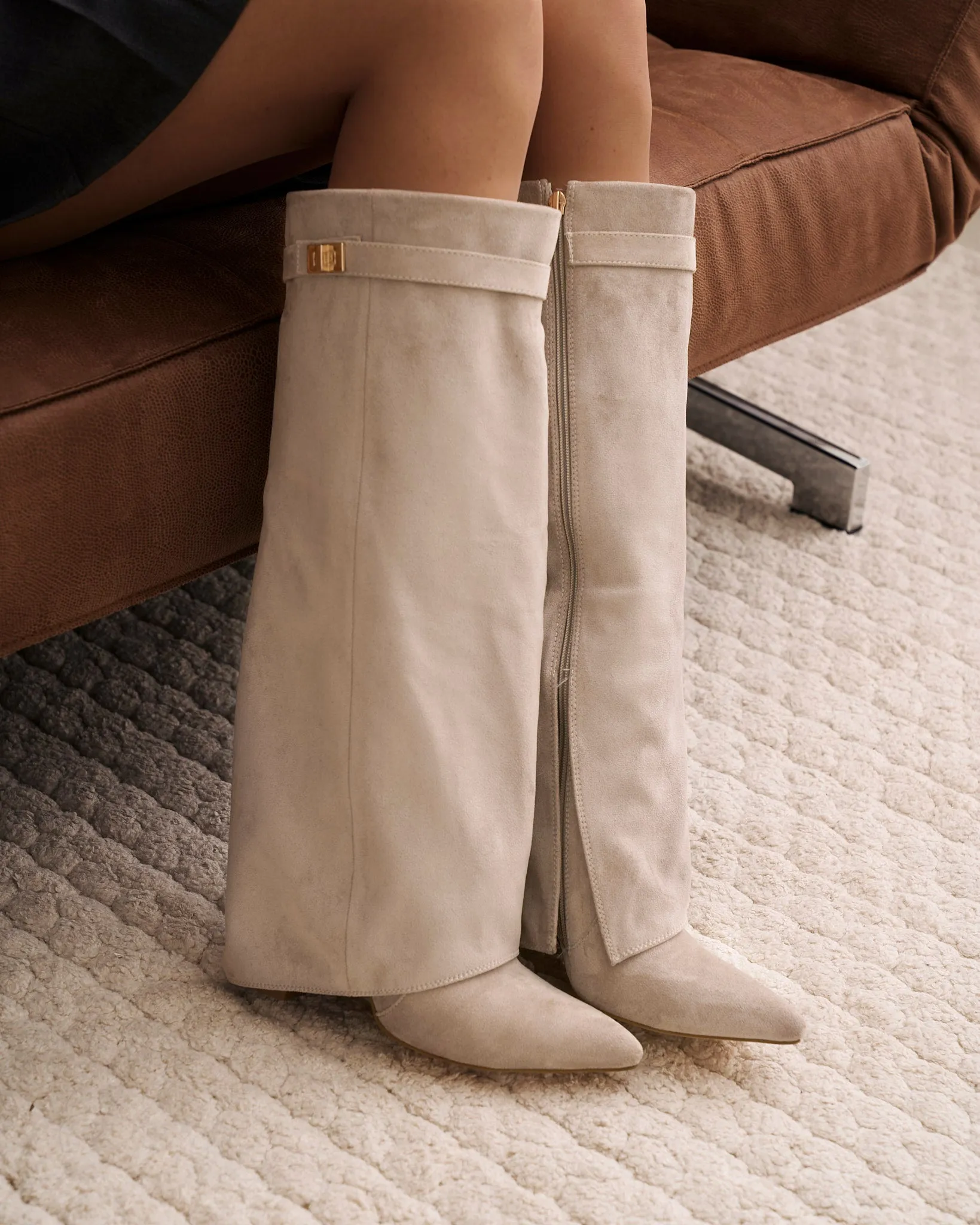 Lavista Suede knee high boots - Taupe sold by Eyisa product image thumbnail 2