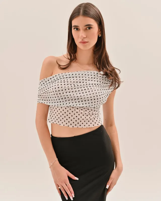 Allura Polka Dot Top - White sold by Eyisa