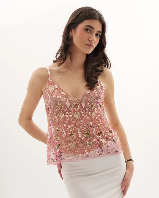 Cristina Embellished Top - Pink sold by Eyisa