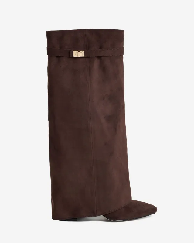 Lavista Suede knee high boots - Brown sold by Eyisa