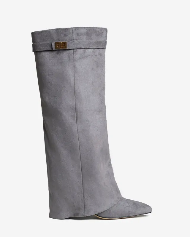 Lavista Suede knee high boots - Grey sold by Eyisa