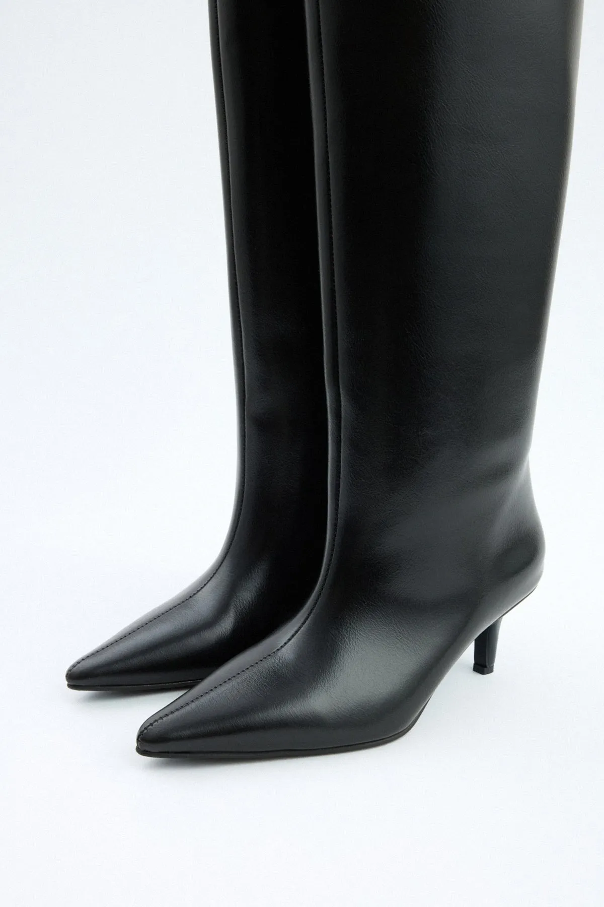 Mona Leather knee high boots - Black sold by Eyisa product image thumbnail 4