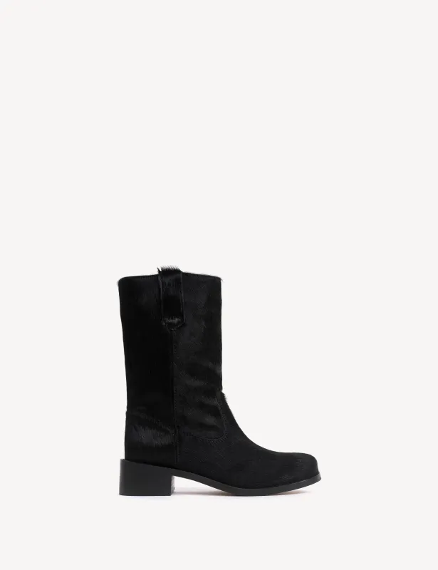 Julia Gaucho Boot In Black Cow Fur sold by DICO Copenhangen