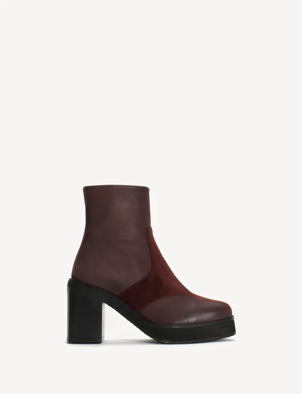 Frida Boot In Bordeaux Calfskin & Calf Suede sold by DICO Copenhangen