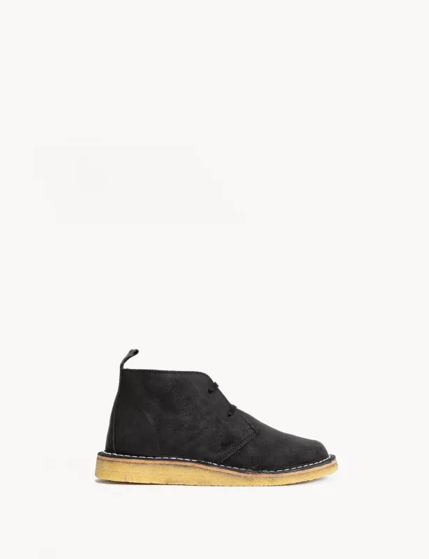 Silja In Black Waxed Suede With a Crepe Sole made by DICO Copenhangen