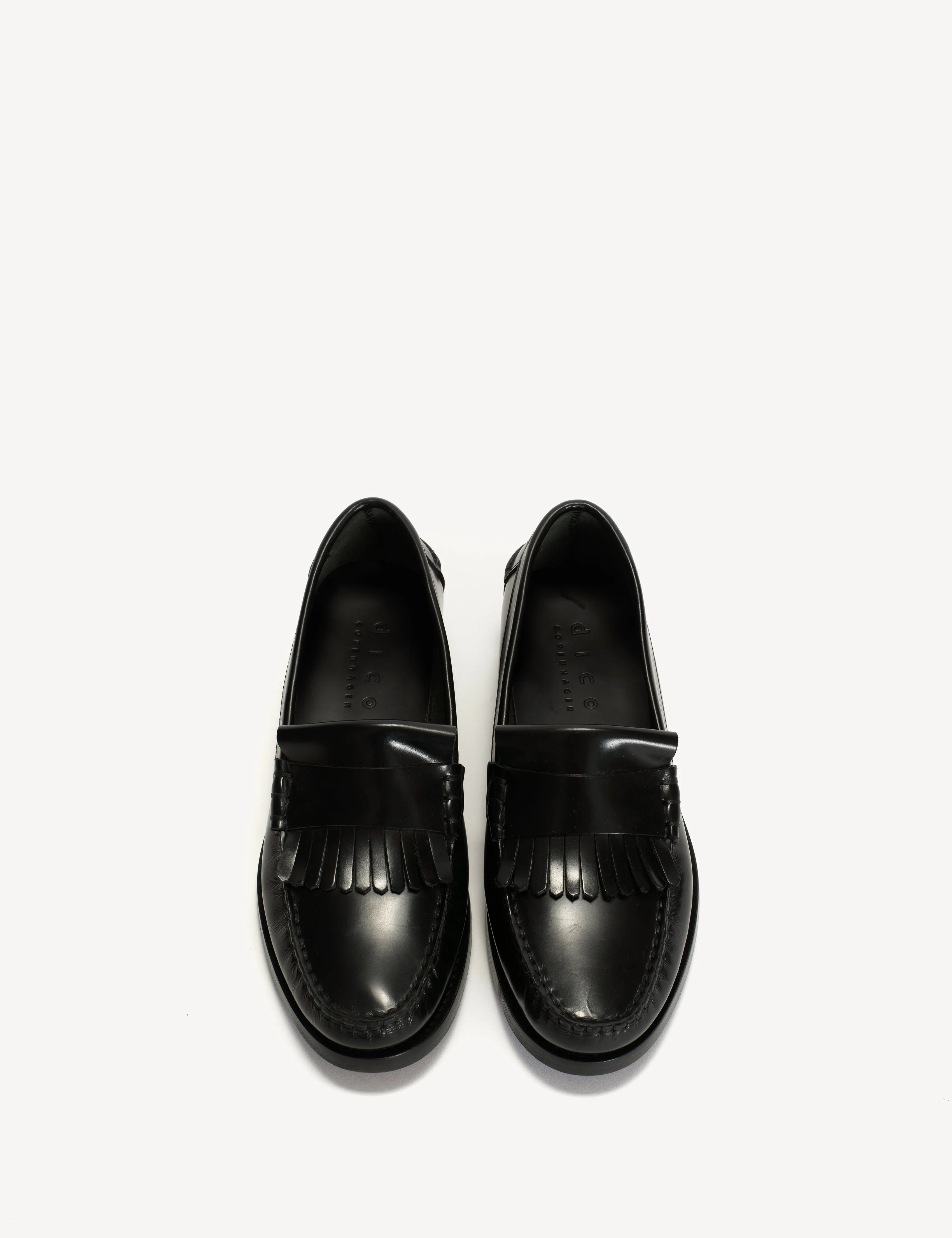 Moccasin Loafer With Fringes In Black Polido Leather sold by DICO Copenhangen product image thumbnail 4