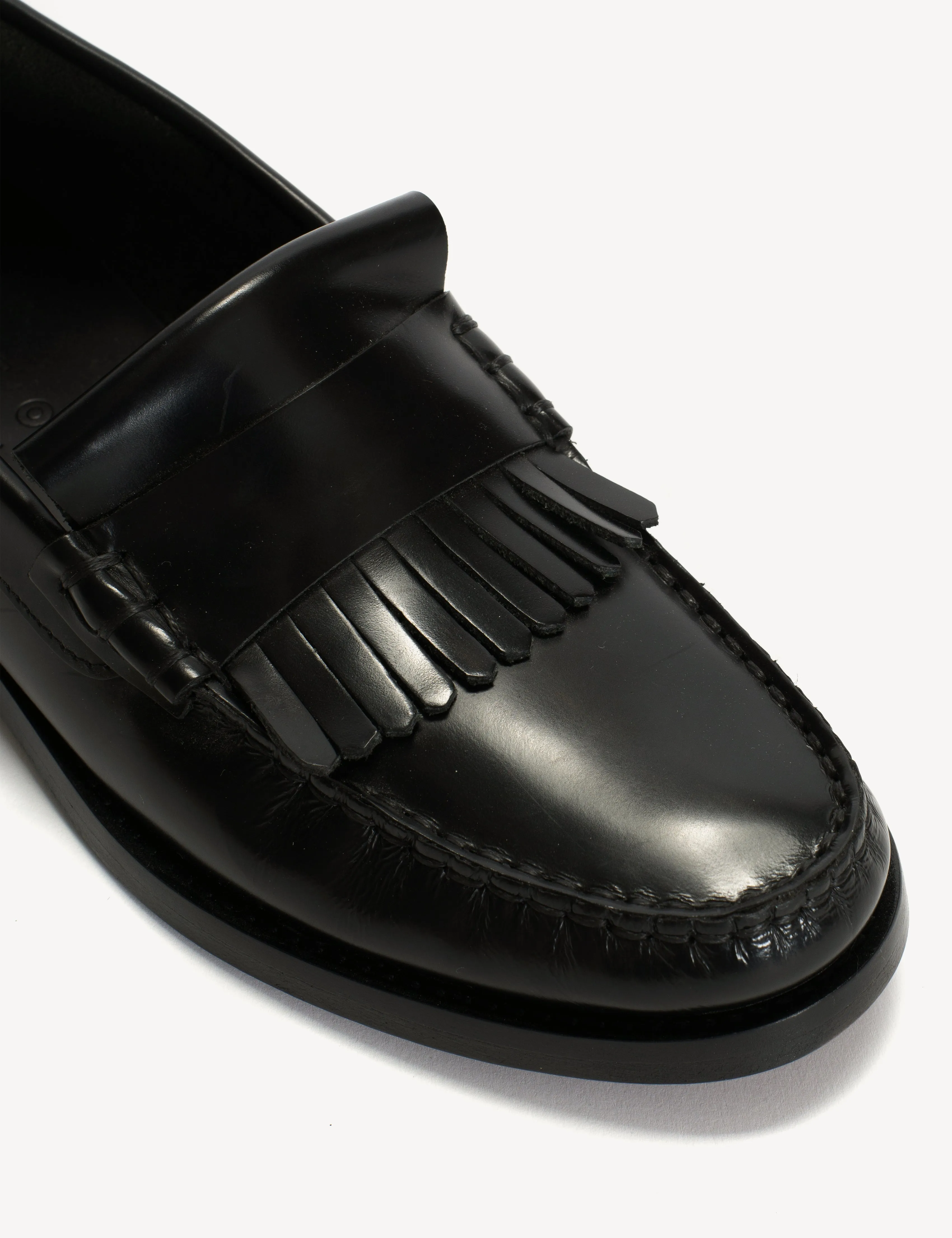 Moccasin Loafer With Fringes In Black Polido Leather sold by DICO Copenhangen product image thumbnail 5
