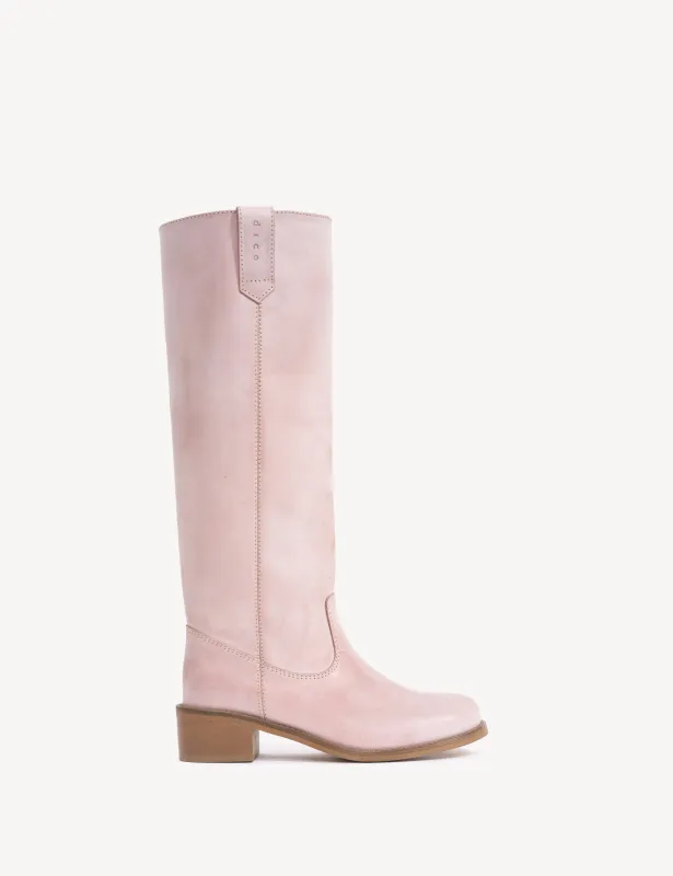 Ann Gaucho Boot In Pink Escovado Leather sold by DICO Copenhangen