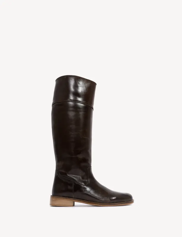 Cavalry Boot In Dark Brown Escovado Leather made by DICO Copenhangen