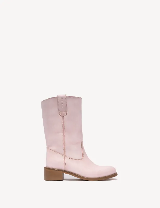 Julia Gaucho Boot In Pink Escovado Leather sold by DICO Copenhangen