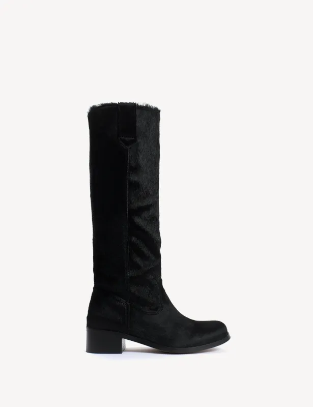 Ann Gaucho Boot In Black Cow Fur sold by DICO Copenhangen