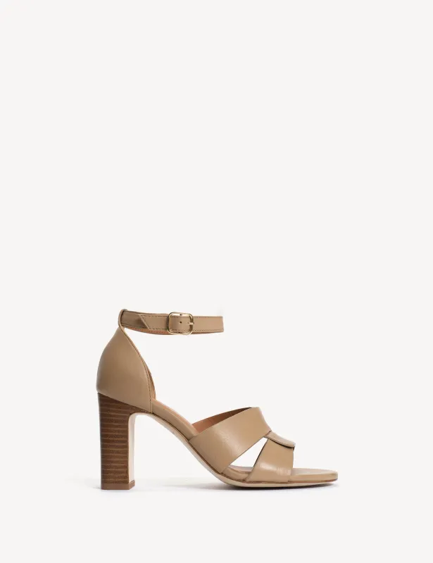 Lulu High Sandal In Beige Calfskin sold by DICO Copenhangen