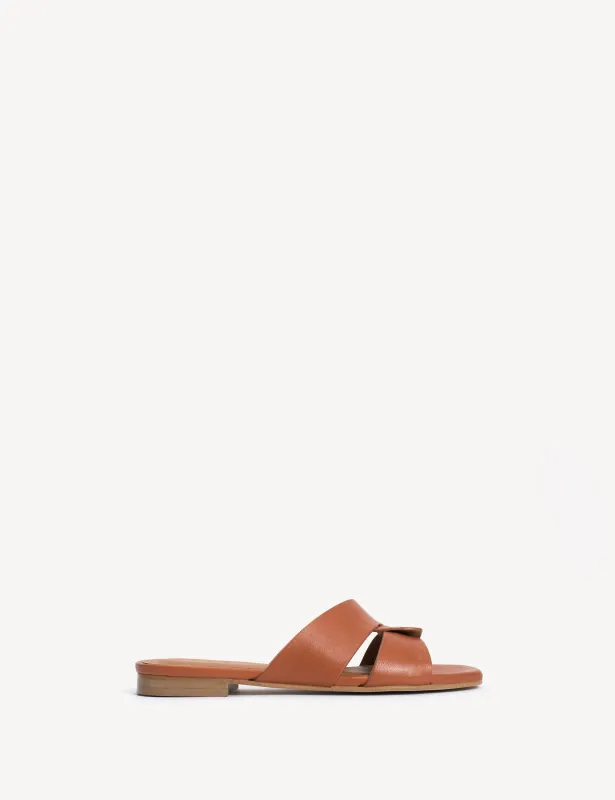 Lulu Mule In Dark Tan Calfskin sold by DICO Copenhangen