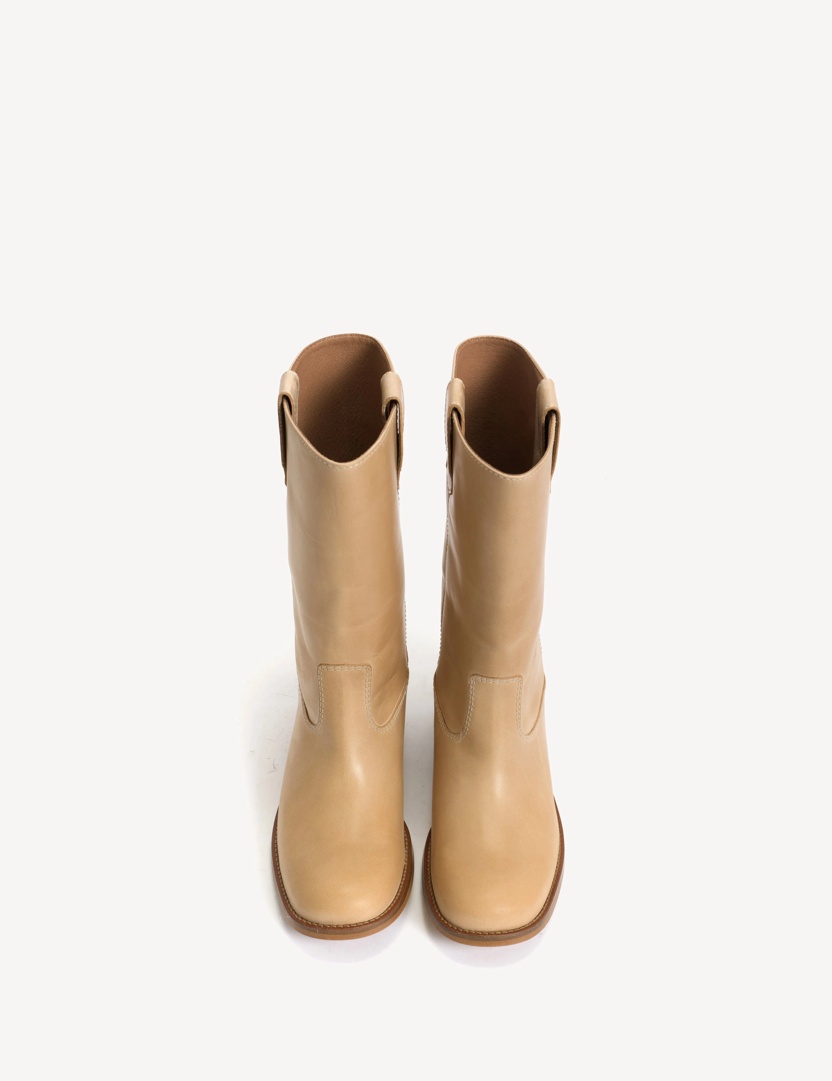 Julia Gaucho Boot In Light Tan Escovado Leather sold by DICO Copenhangen product image thumbnail 5