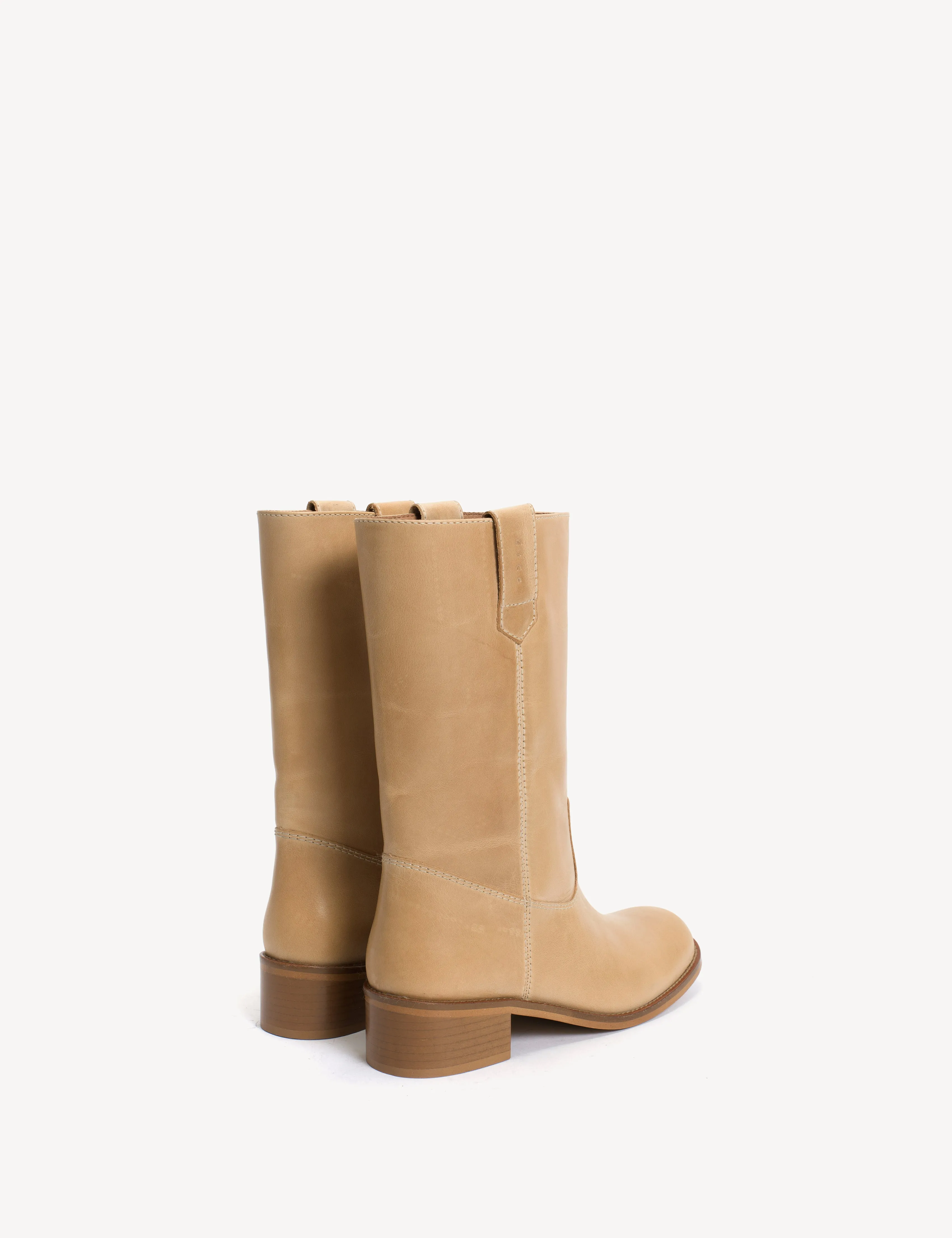 Julia Gaucho Boot In Light Tan Escovado Leather sold by DICO Copenhangen product image thumbnail 4