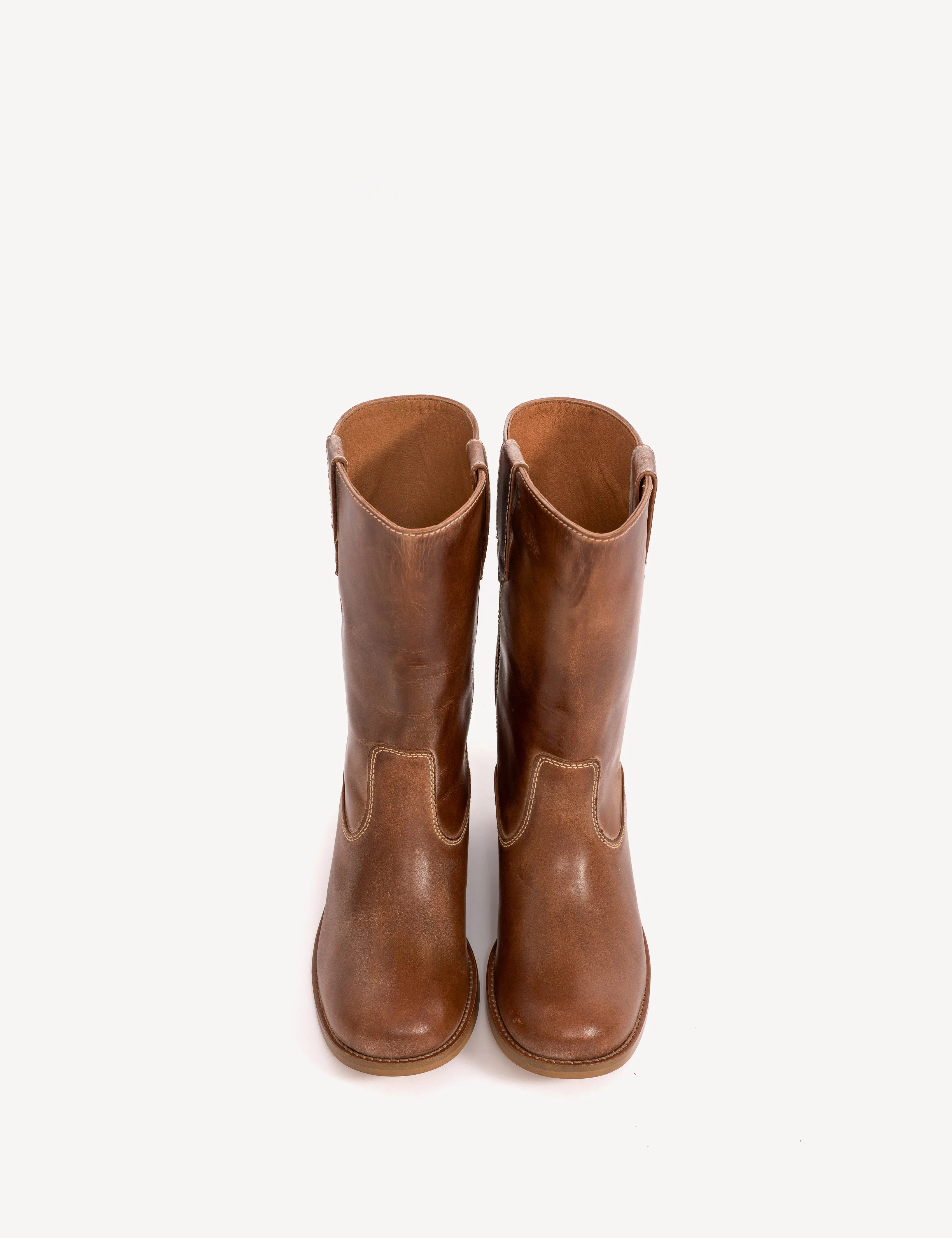 Julia Gaucho Boot In Cognac Escovado Leather sold by DICO Copenhangen product image thumbnail 5