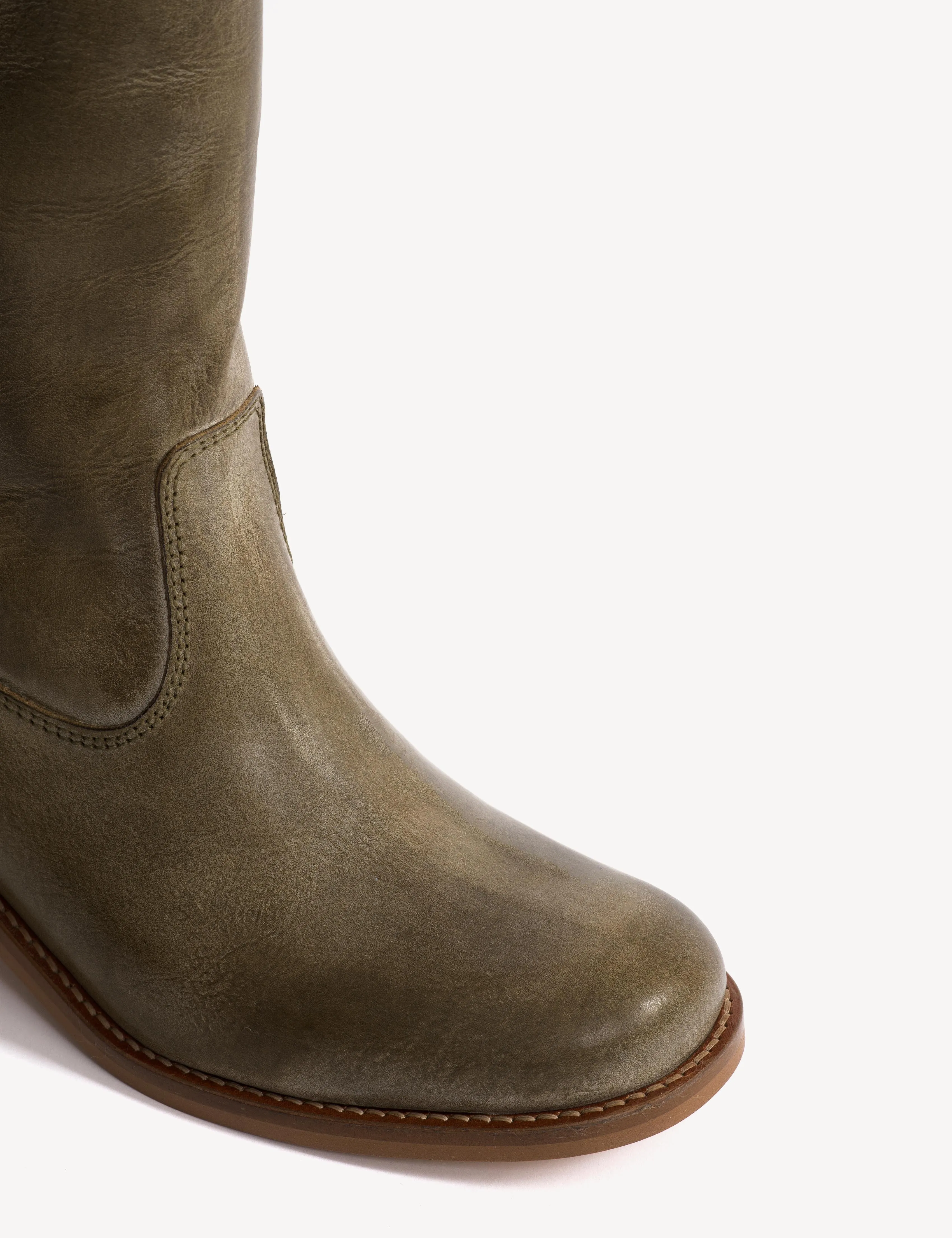 Julia Gaucho Boot In Olive Green Escovado Leather sold by DICO Copenhangen product image thumbnail 5