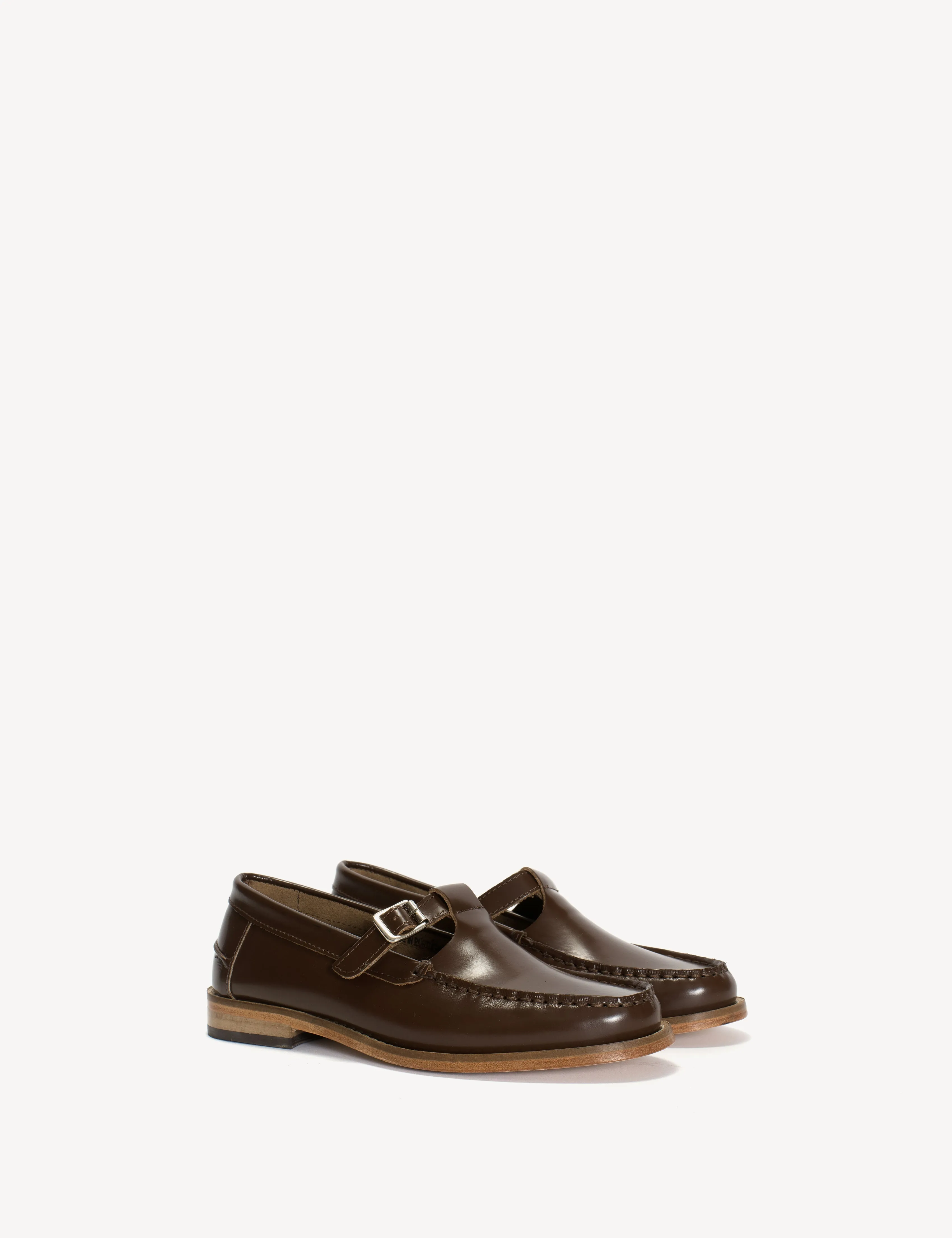 Moccasin T-Bar Loafer In Brown Polido Leather sold by DICO Copenhangen product image thumbnail 2