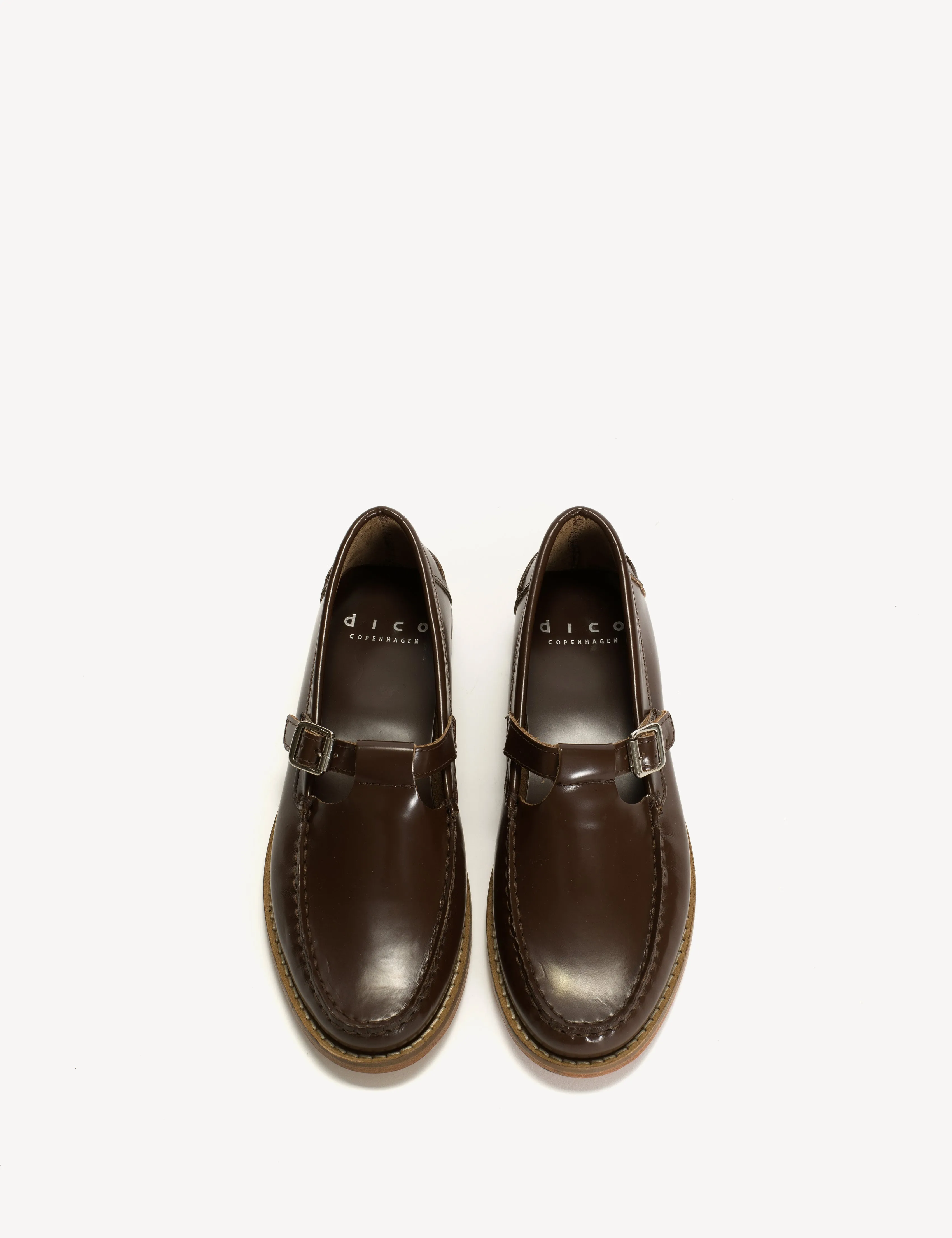 Moccasin T-Bar Loafer In Brown Polido Leather sold by DICO Copenhangen product image thumbnail 5