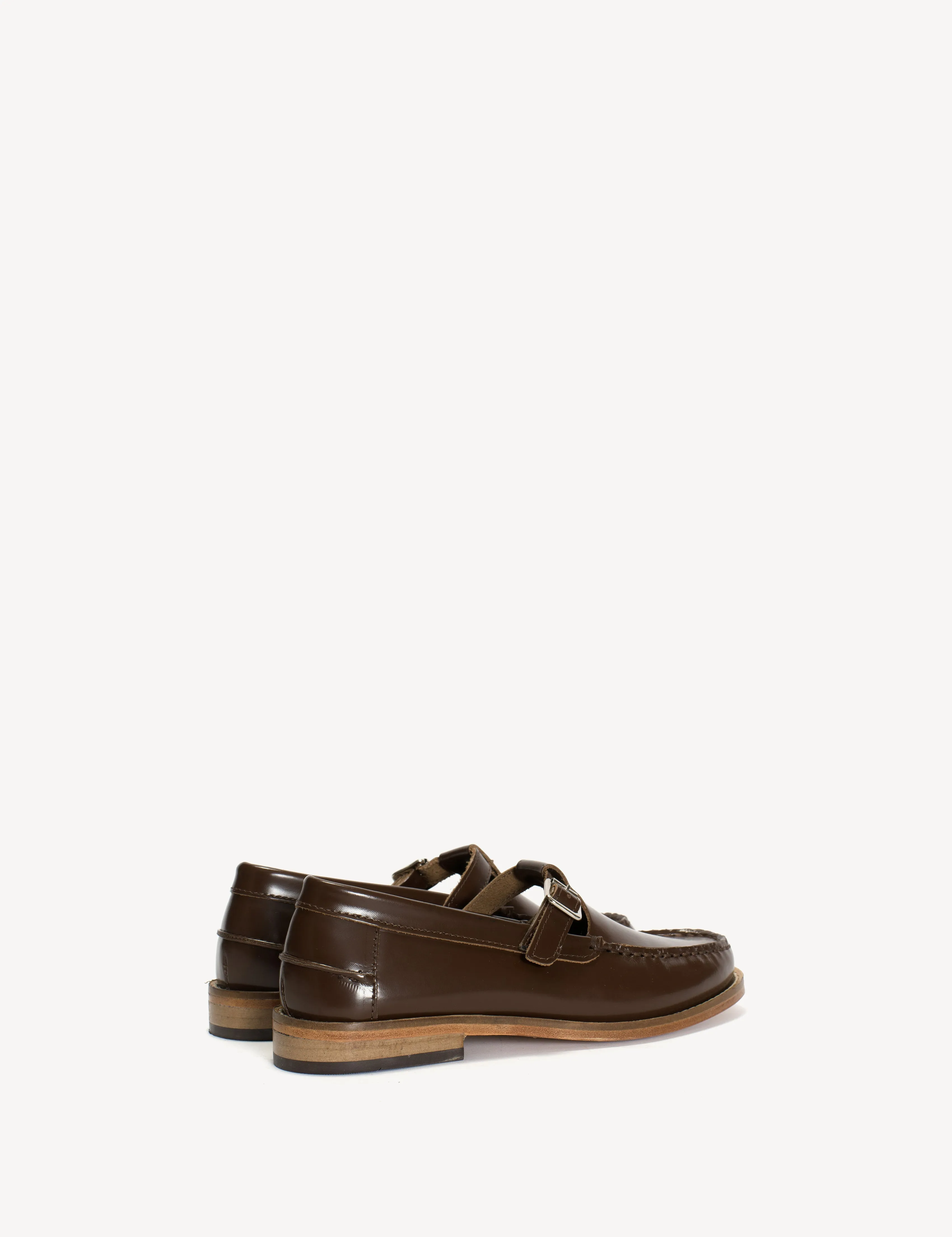 Moccasin T-Bar Loafer In Brown Polido Leather sold by DICO Copenhangen product image thumbnail 4