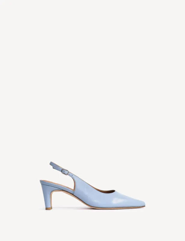 Liz Slingback Pump In Sky Blue Calfskin made by DICO Copenhangen