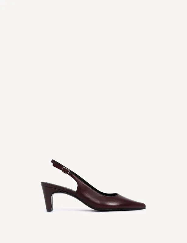 Liz Slingback Pump In Bordeaux Calfskin made by DICO Copenhangen