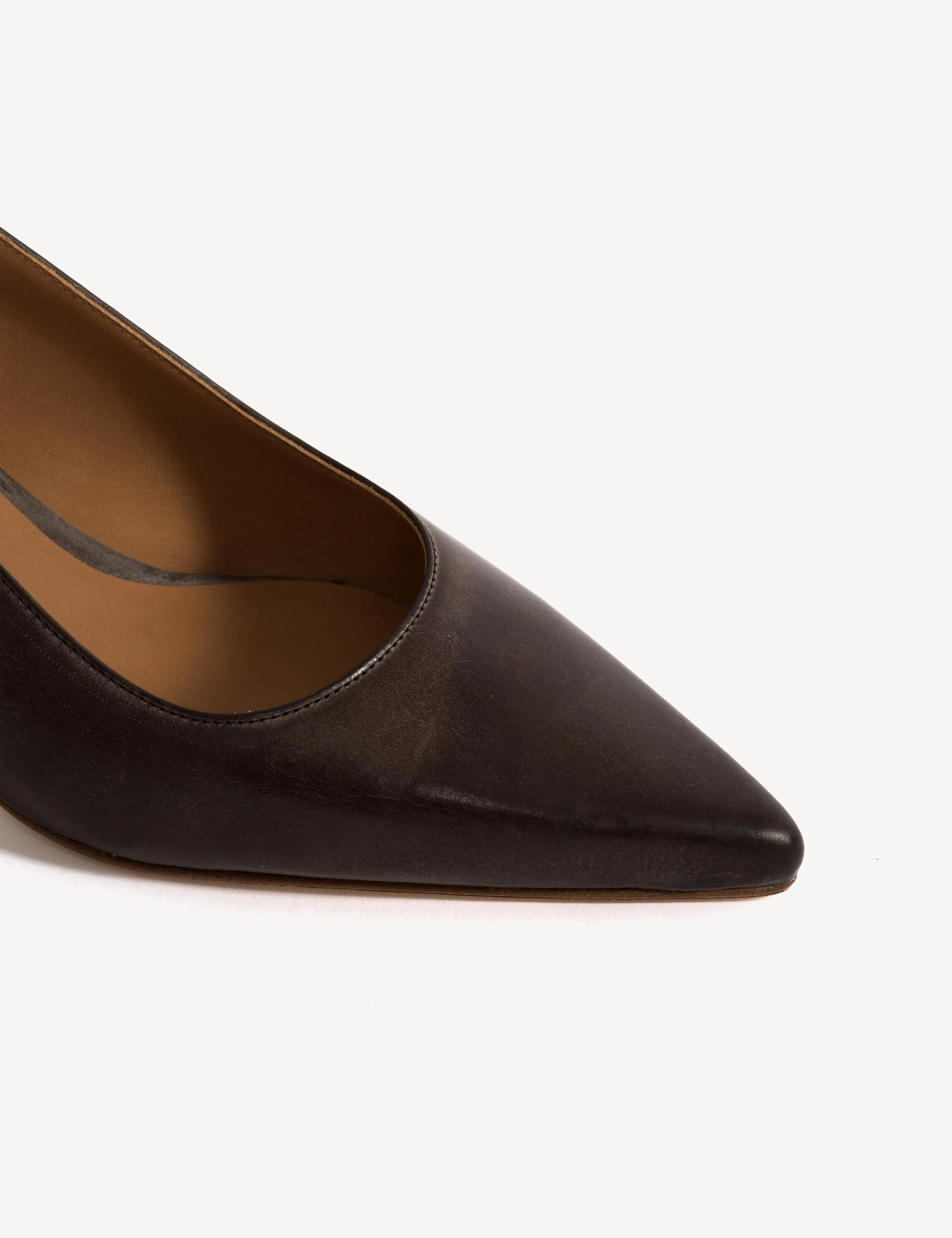 Liz Slingback Pump In Dark Brown Escovado Leather sold by DICO Copenhangen product image thumbnail 5