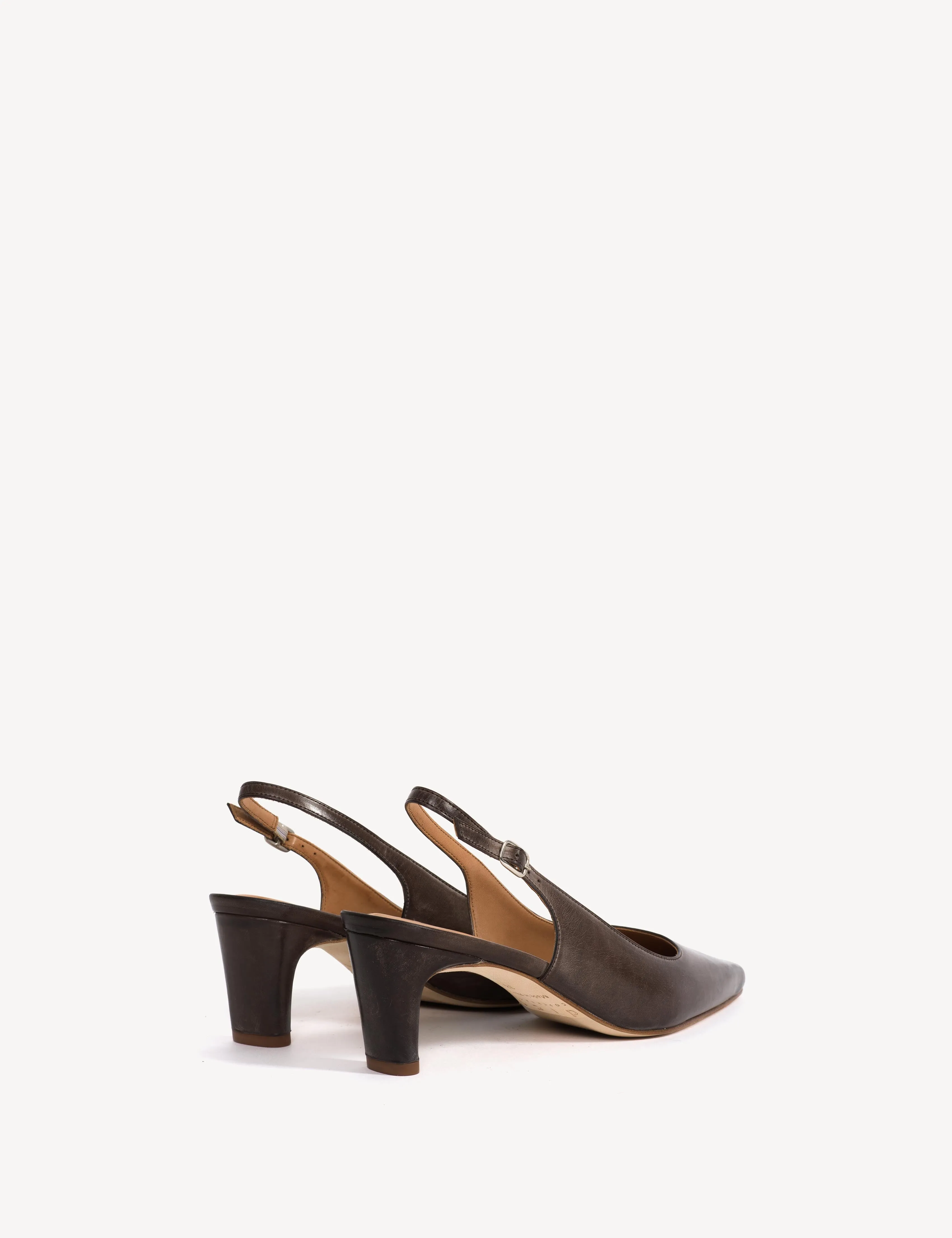 Liz Slingback Pump In Dark Brown Escovado Leather sold by DICO Copenhangen product image thumbnail 3