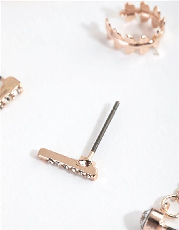 Rose Gold Hoop & Diamante Earring Pack sold by lovisa product image thumbnail 3