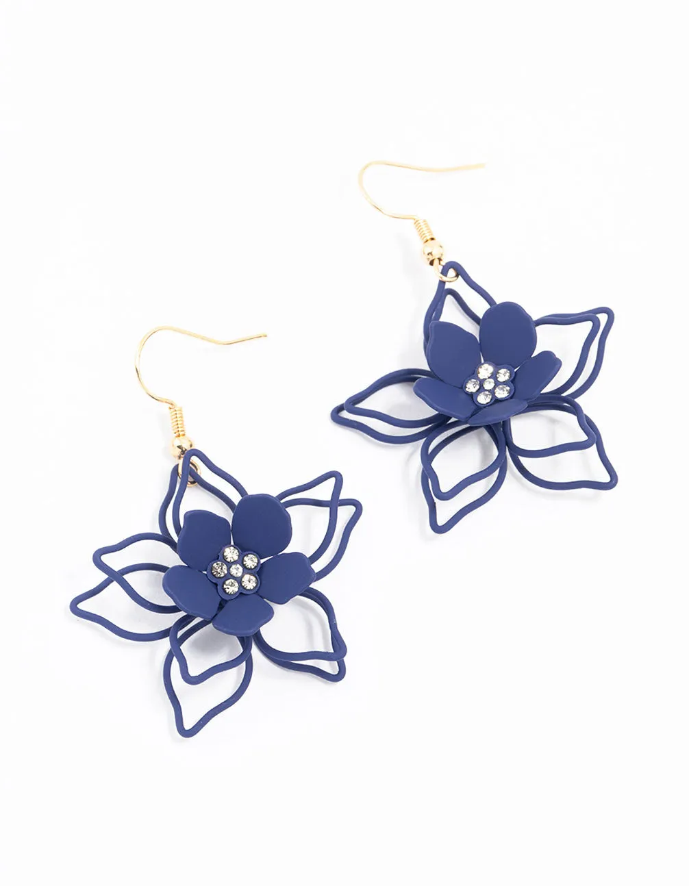 Purple Gold Wire Pearl Flower Drop Earrings sold by lovisa