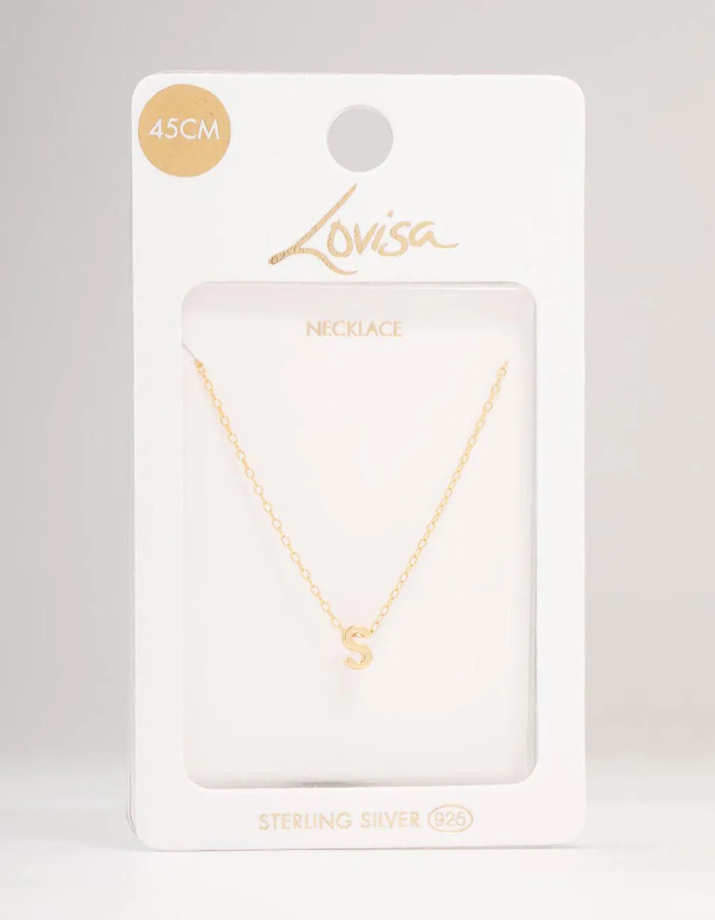 Gold Plated Sterling Silver Initial S Necklace sold by lovisa product image thumbnail 3
