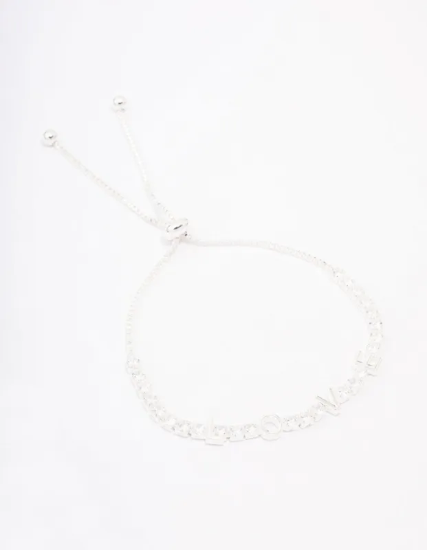 Silver Cubic Zirconia Love Bracelet sold by lovisa