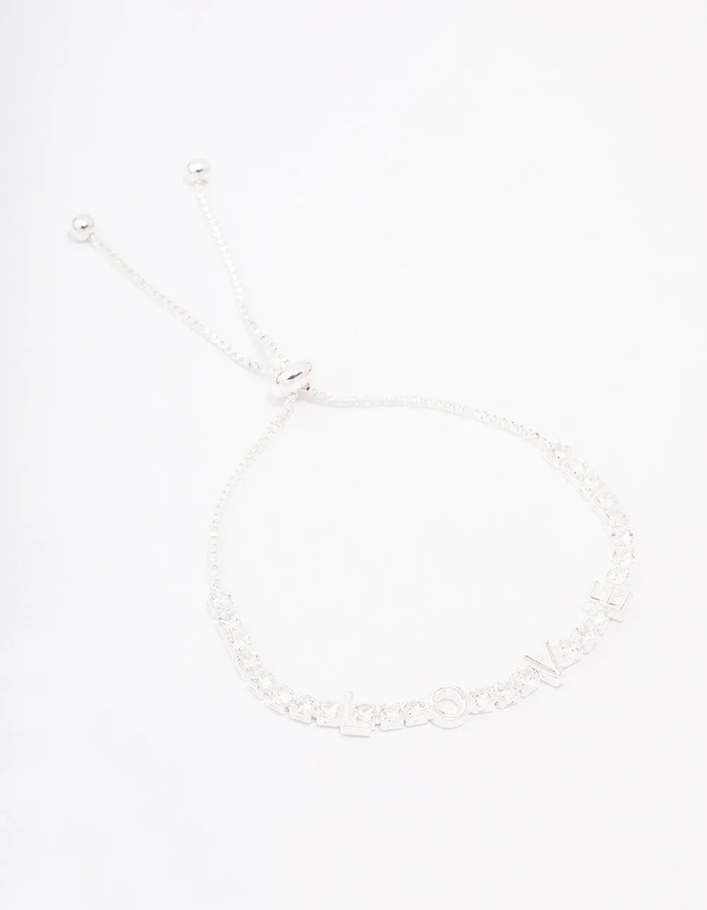 Silver Cubic Zirconia Love Bracelet sold by lovisa