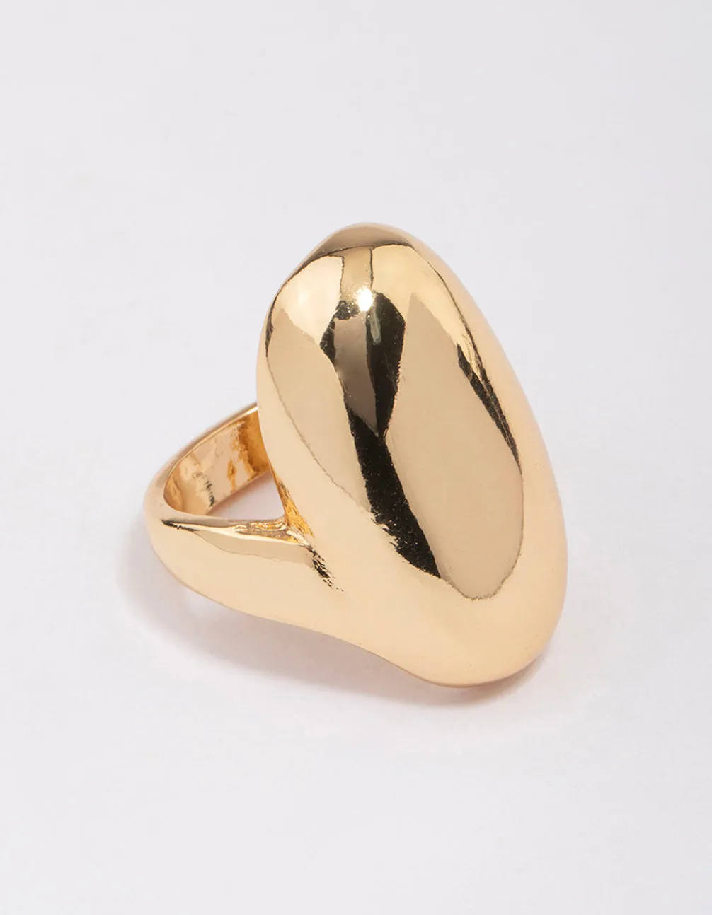 Gold Plated Smooth Statement Oval Ring sold by lovisa