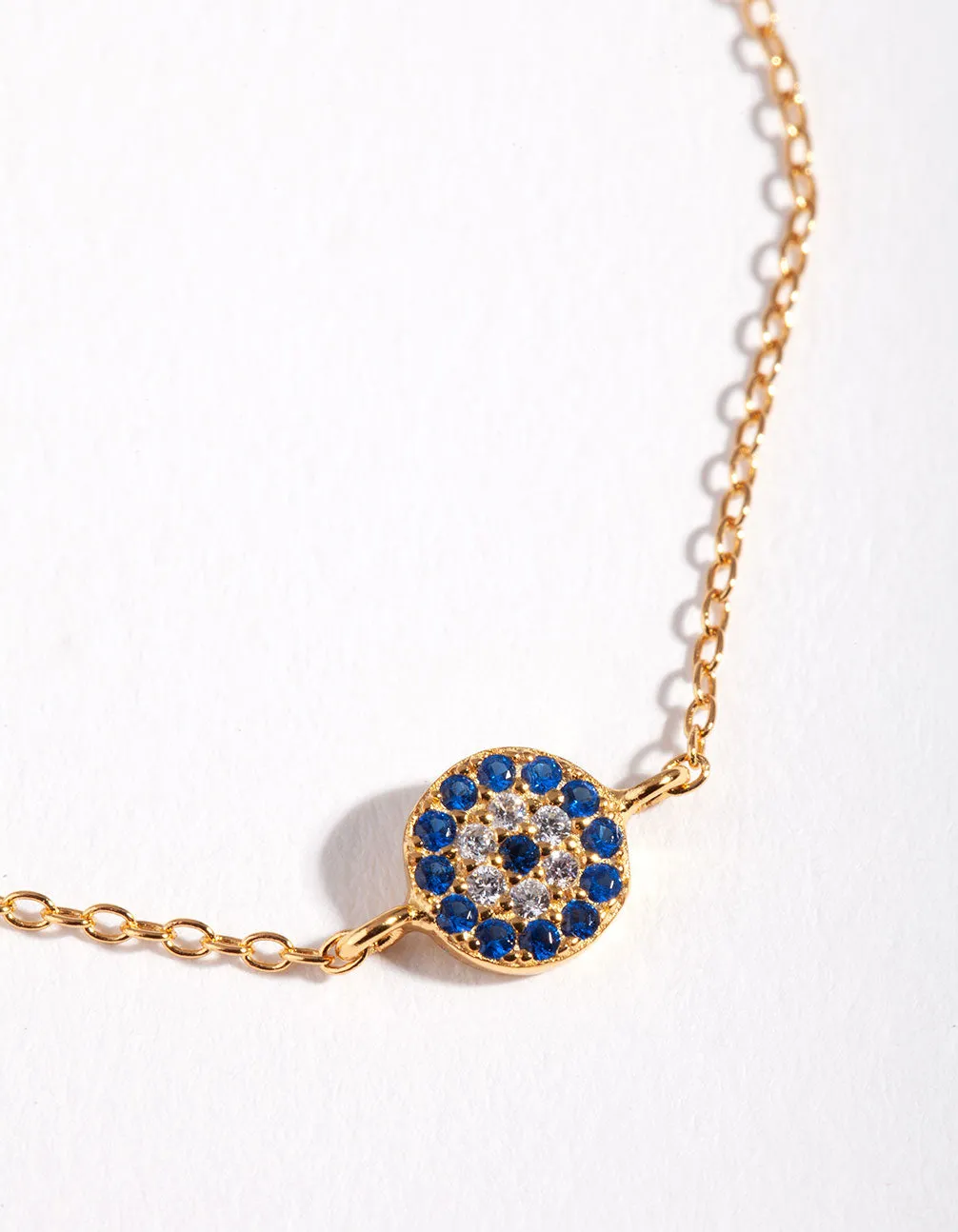 Gold Plated Sterling Silver Evil Eye Disc Bracelet sold by lovisa product image thumbnail 4