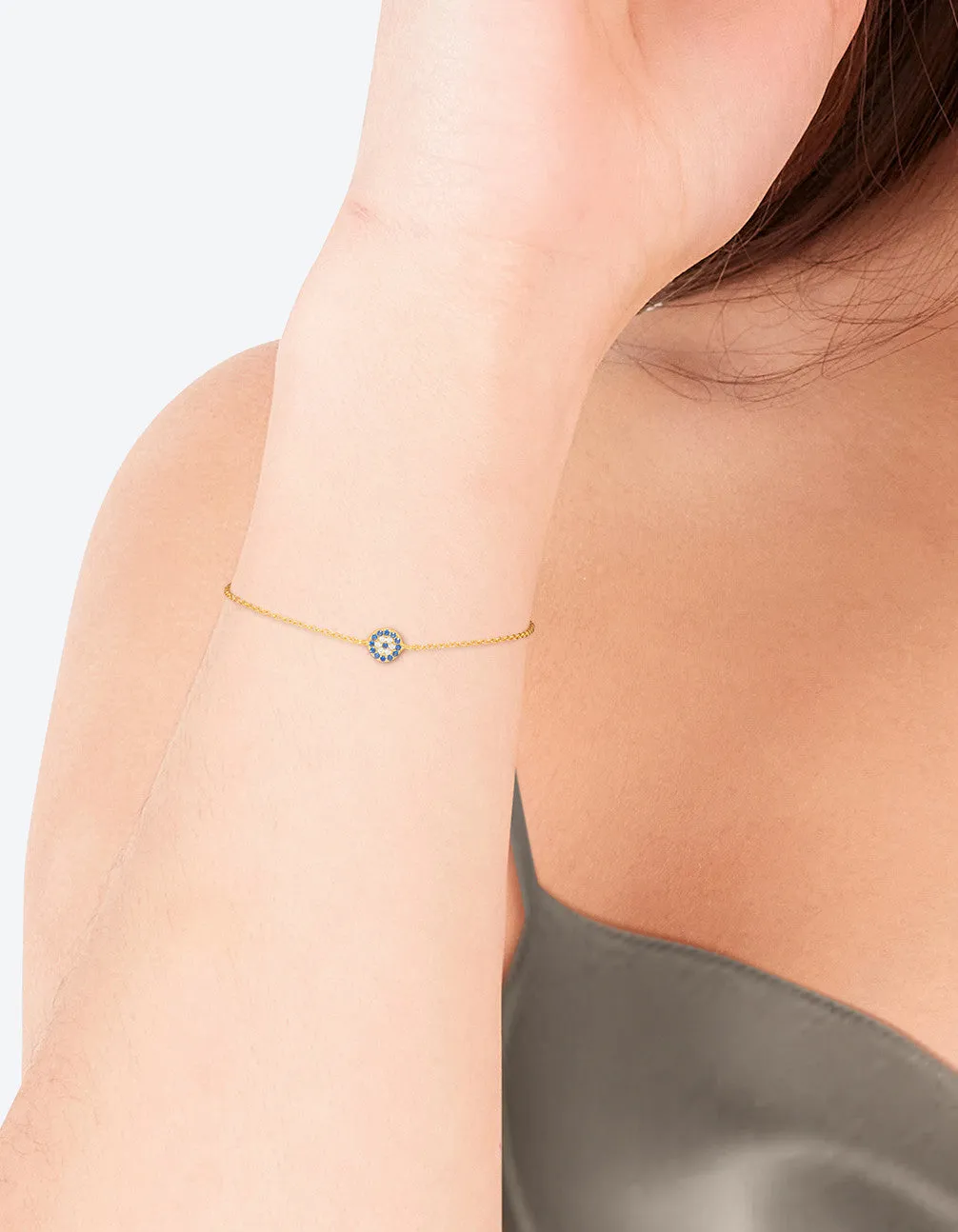 Gold Plated Sterling Silver Evil Eye Disc Bracelet sold by lovisa product image thumbnail 2