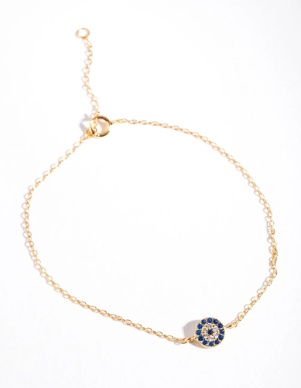 Gold Plated Sterling Silver Evil Eye Disc Bracelet sold by lovisa