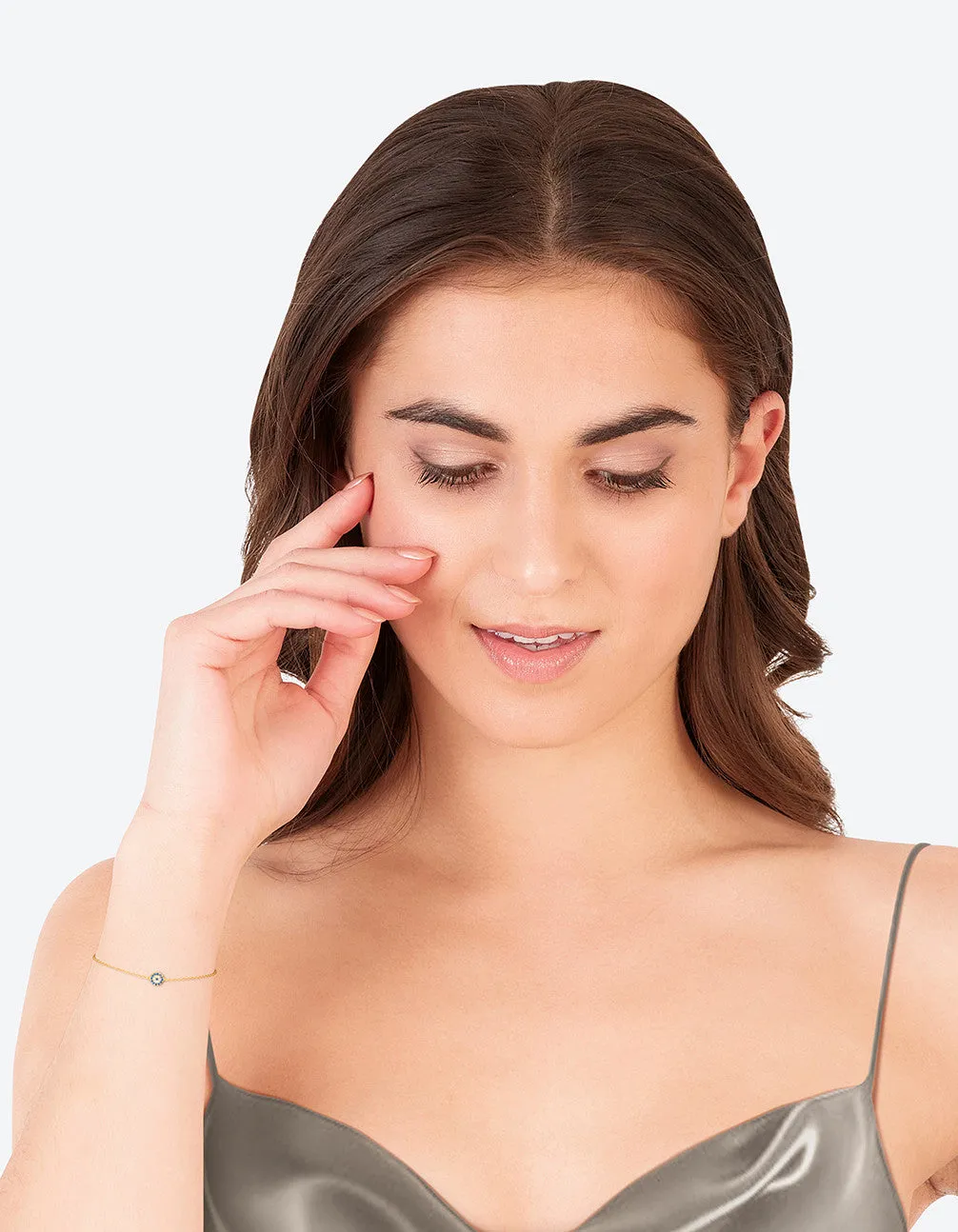 Gold Plated Sterling Silver Evil Eye Disc Bracelet sold by lovisa product image thumbnail 3