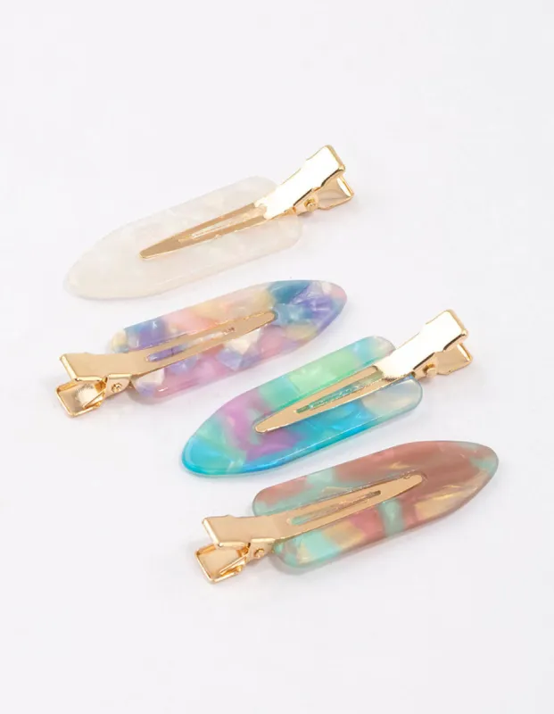 Gold Pattern Creaseless Hair Clips 4-Pack sold by lovisa