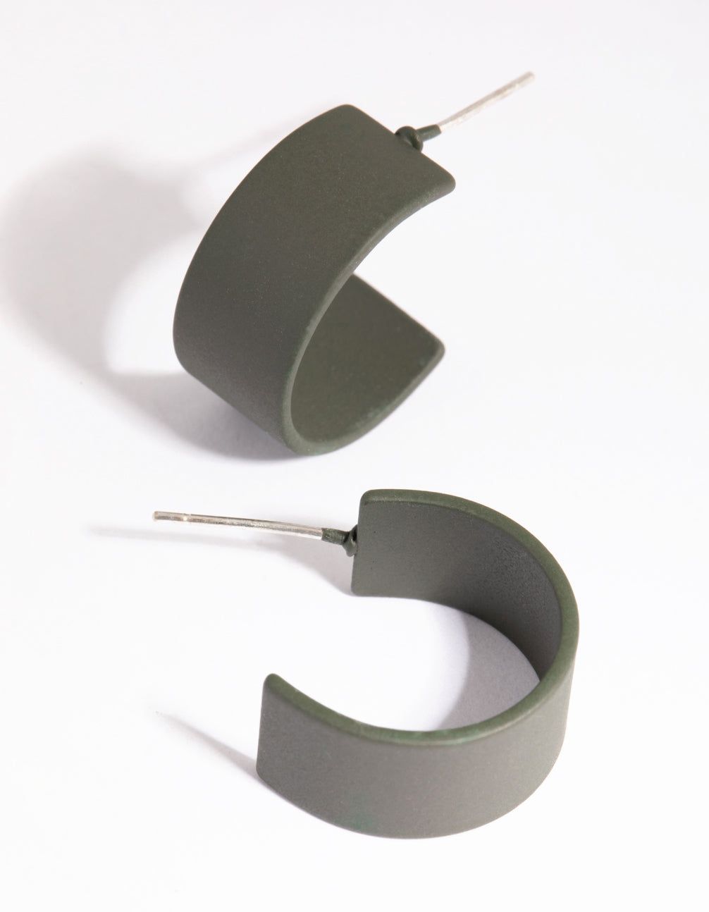 Matte Black Bold Huggie Earrings sold by lovisa