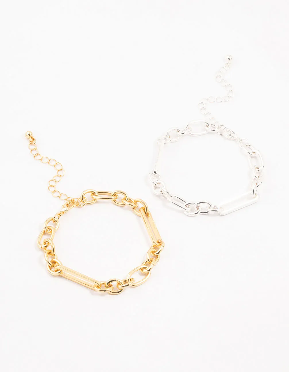 Mixed Metals Chain Bracelets 2-Pack sold by lovisa