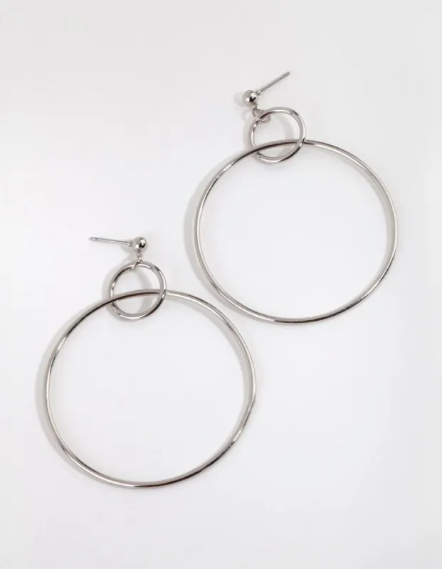 Rhodium Loop Open Disc Drop Earrings sold by lovisa