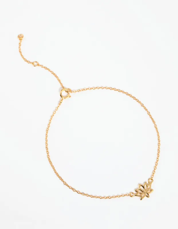 Gold Plated Sterling Silver Lotus Bracelet or Anklet sold by lovisa