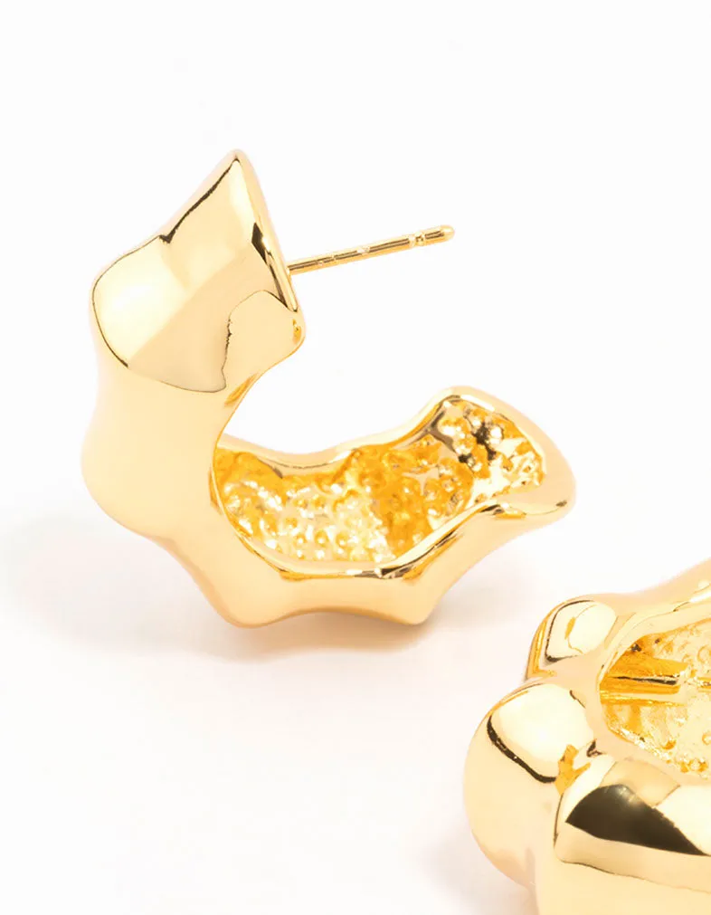 Waterproof Gold Plated Stainless Steel Bamboo Hoop Earrings sold by lovisa product image thumbnail 2