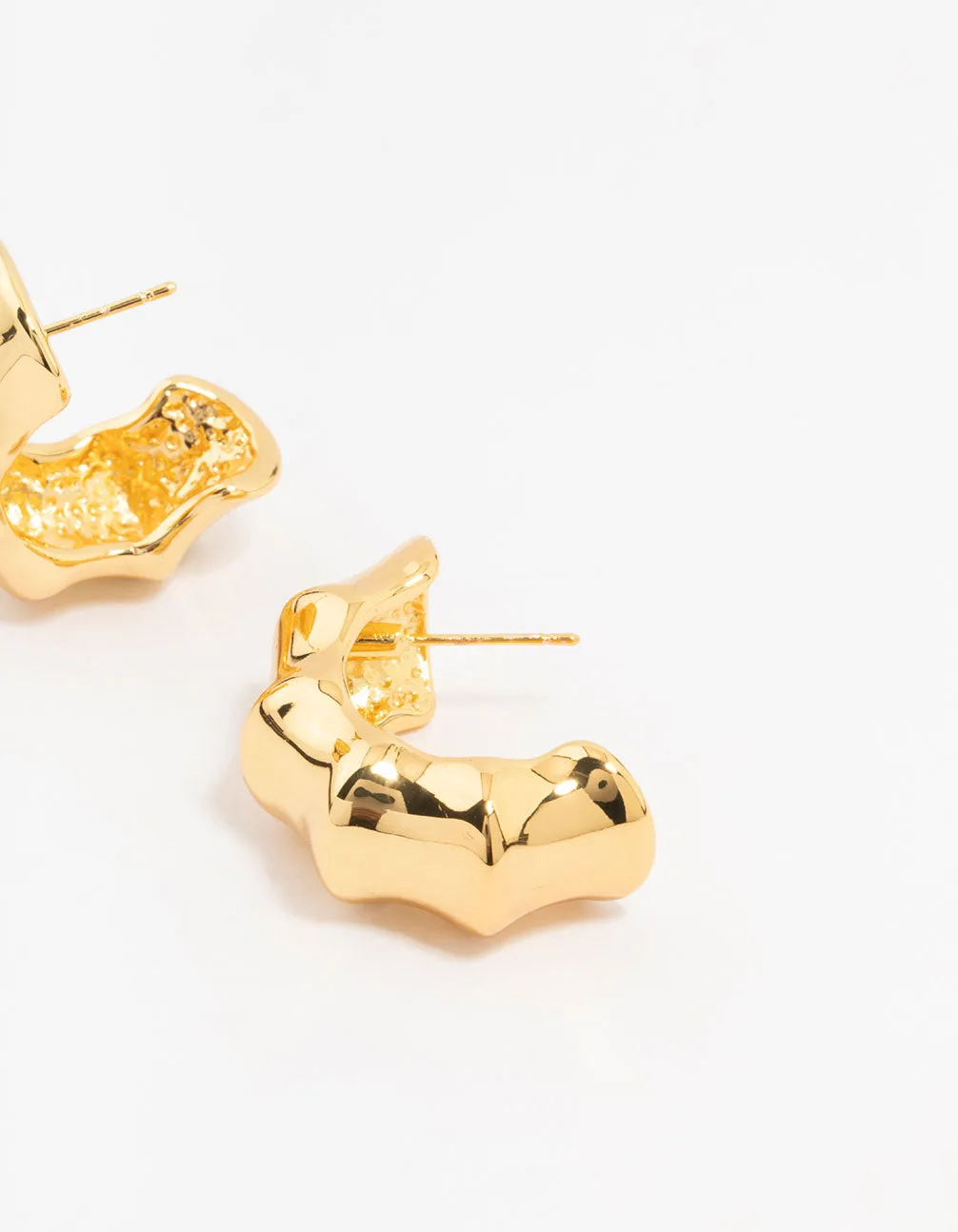 Waterproof Gold Plated Stainless Steel Bamboo Hoop Earrings sold by lovisa product image thumbnail 3