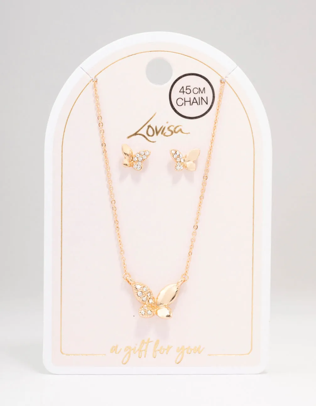Gold Butterfly Diamante Jewellery Set sold by lovisa product image thumbnail 3